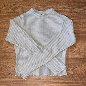 Brown Mockneck Crop Sweater